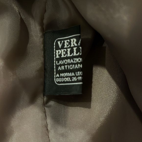 Women’s Massimo Leather Jacket made in Italy, Taupe Color, Size 42 - Picture 6 of 6